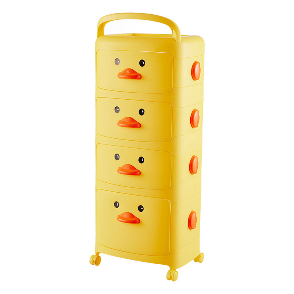 40.5cm W x 106cm H 4-Tier Cute Yellow Duck Storage Cart, with Wheels