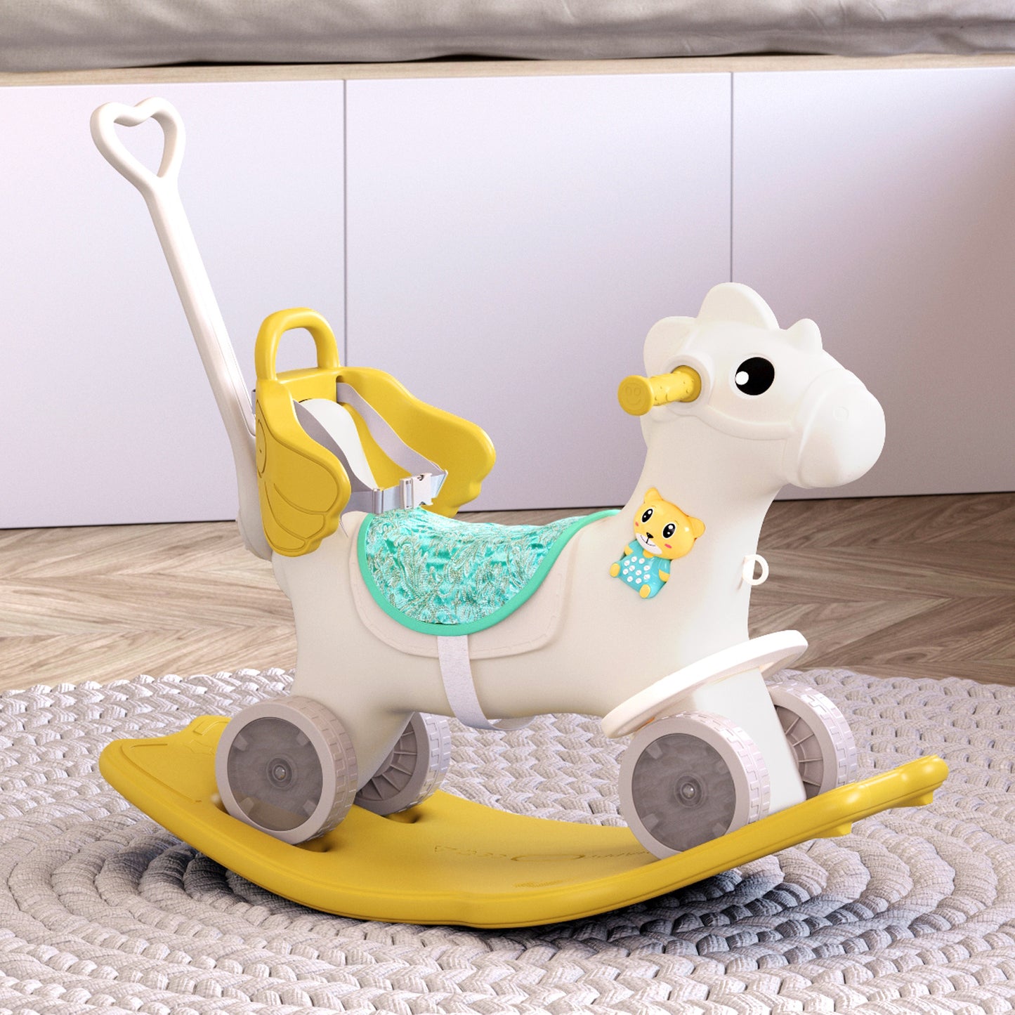 70cm H 2-in-1 Rocking Horse Kids， Plastic