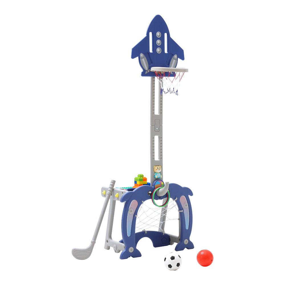 3-in-1 Toddler Basketball Hoop Golf Set,Football Goal Set