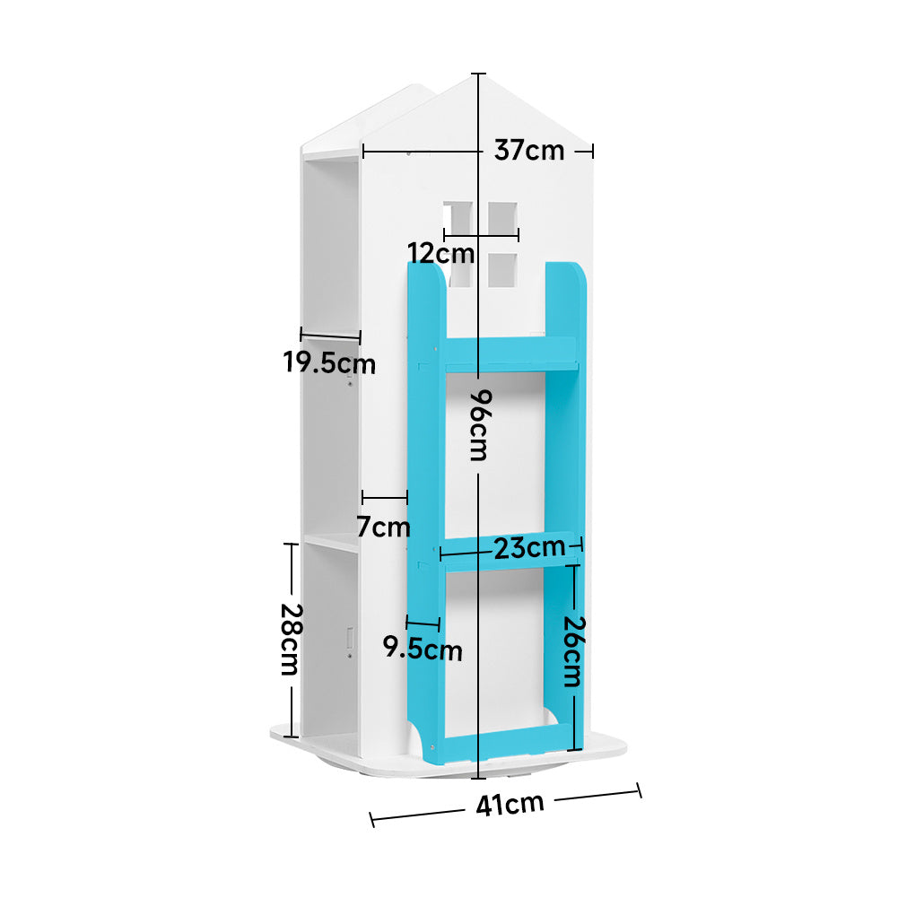 41cm W x 96cm H Kids' House Rotating Bookshelf