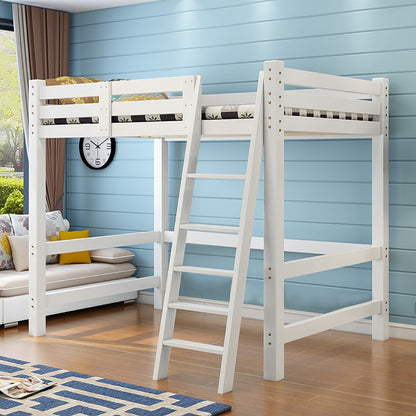 198cm W x 98cm D Children's  Pine Semi-inclined Ladder High Bed - Double Cross Brace