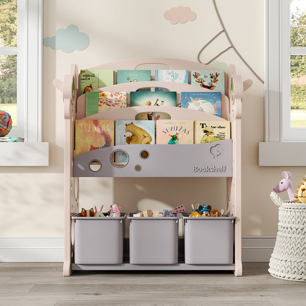 75cm W  x 93.5cm H Toy Storage Organizer ,with Bins and Bookshelves