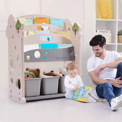 75cm W  x 93.5cm H Toy Storage Organizer ,with Bins and Bookshelves