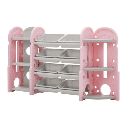 156cm W x 92 cm H Plastic Toy Storage Organizer and Bookshelf Combination, with 3 Tier Corner Shelf