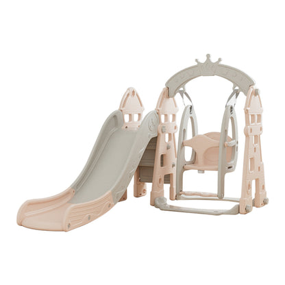 122cm H 3-in-1 Toddler Plastic Swing Slide Climber Playset， Indoor or Outdoor