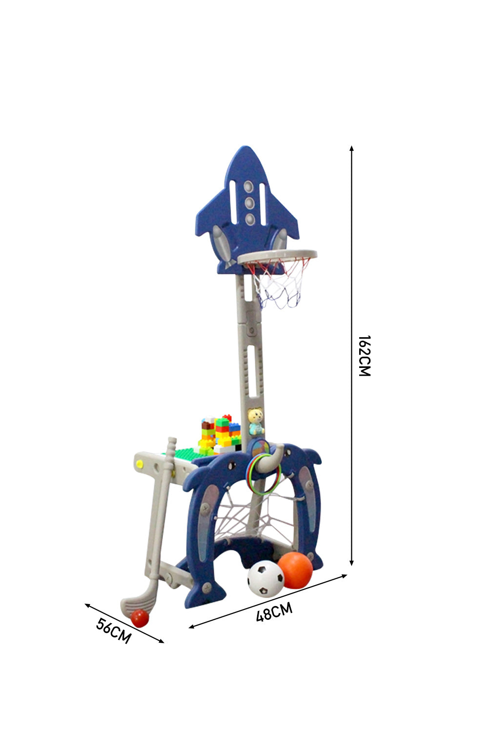 3-in-1 Toddler Basketball Hoop Golf Set,Football Goal Set