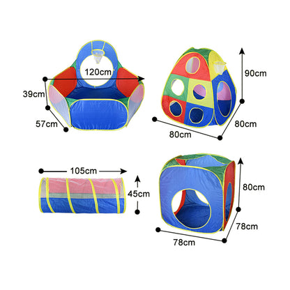 5-in-1 Toddlers  Pop Up Play Tent Set, Tunnel Playhouse