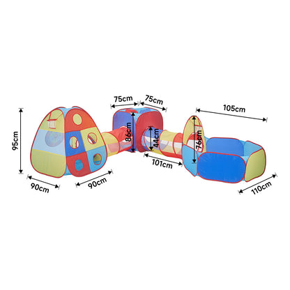 5 in 1 Toddler Pop-Up Ball Pit Tunnel Combos , Velcro Balls