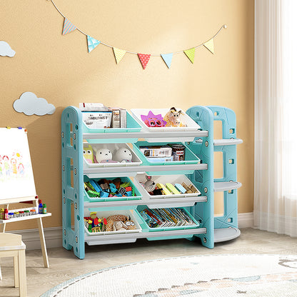 115cm W x 84cm H Plastic Toy Storage Organizer and Bookshelf Combination, with 3 Tier Corner Shelf