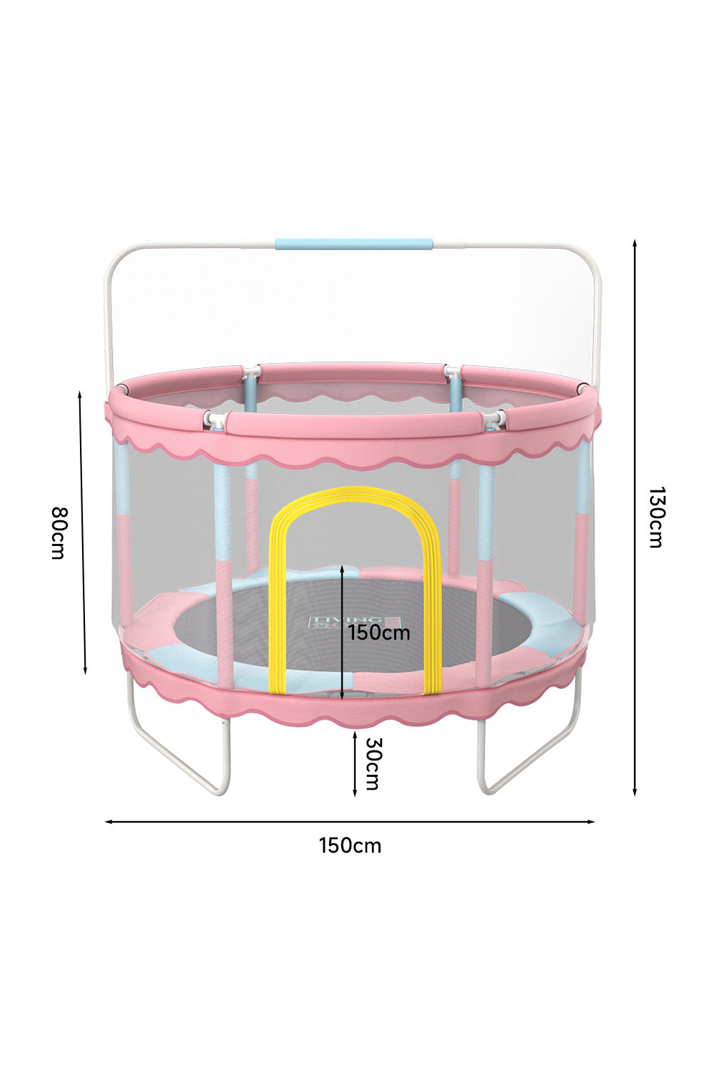 130cm H x 150cm Dia Outdoor Encloser Trampoline with Balance Bar