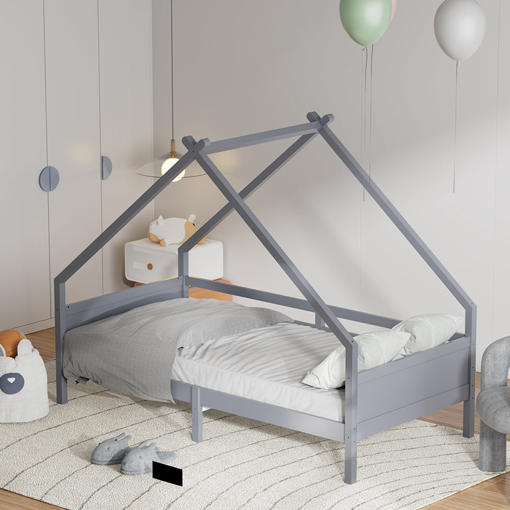 197cm W x 97cm D Kid’s Bed with House Frame Pine Wood