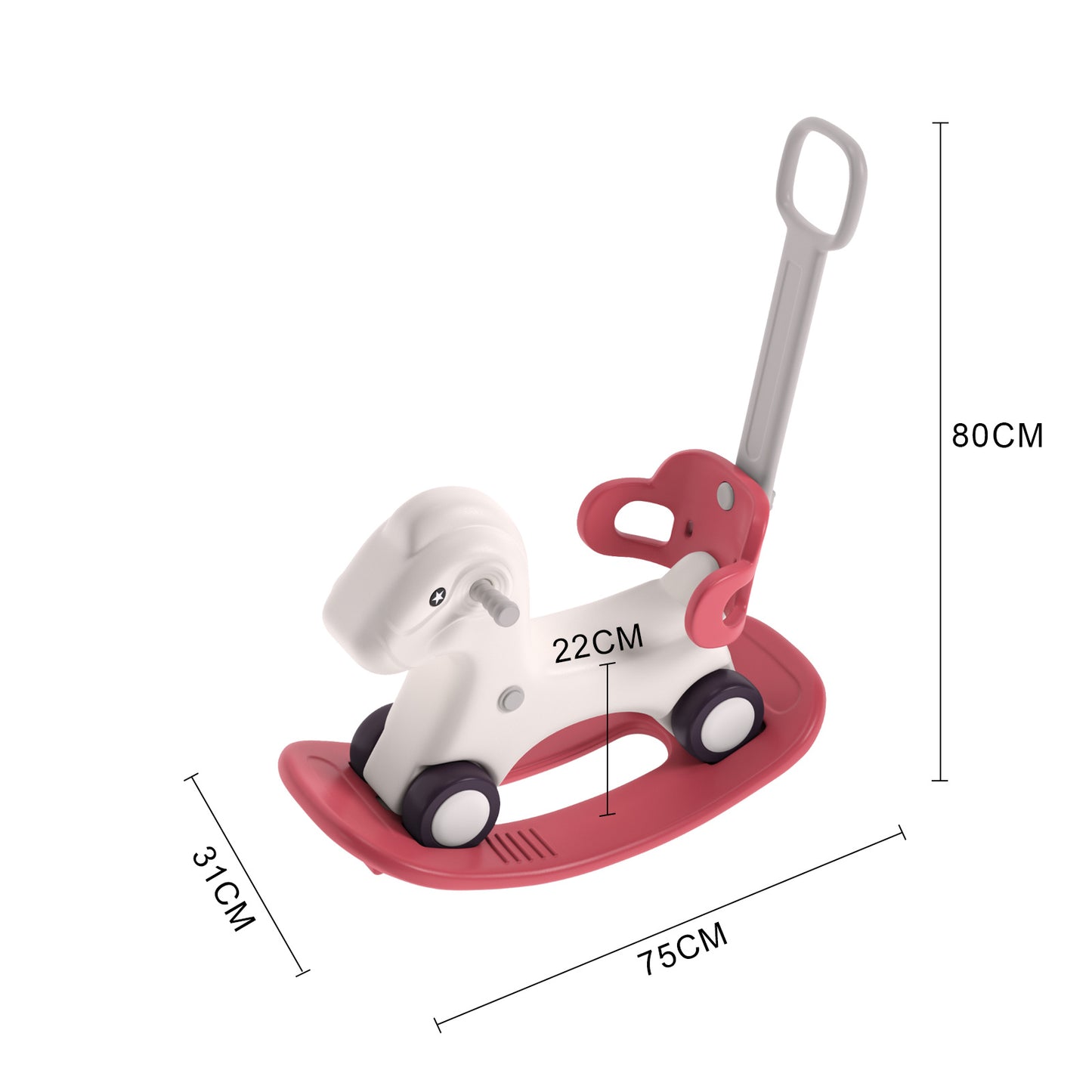 70cm H 2-in-1 Rocking Horse Kids, Plastic