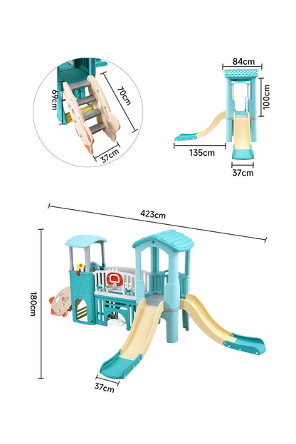 180cm H Toddlers Slide and Climber , Balls and Ring Toss