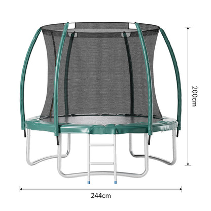 200cm H x  8FT Outdoor Enclosure Trampoline,  with Ladder