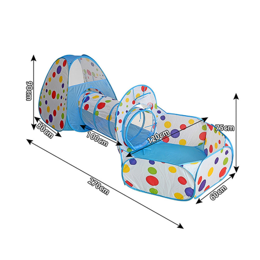 3-in-1 Toddlers  Pop Up Play Tent Set, Tunnel Playhouse