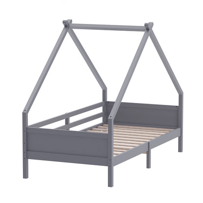 197cm W x 97cm D Kid’s Bed with House Frame Pine Wood