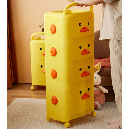 40.5cm W x 106cm H 4-Tier Cute Yellow Duck Storage Cart, with Wheels