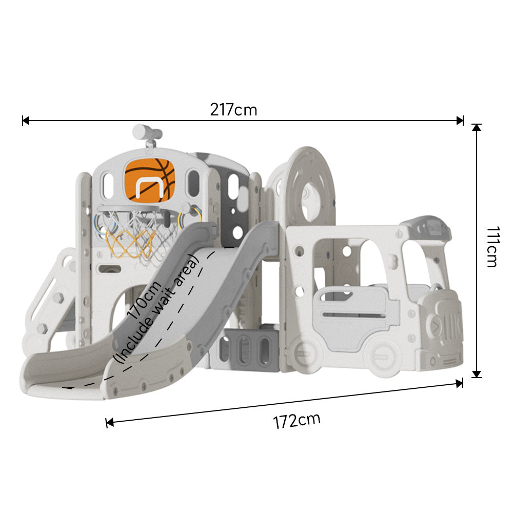 111cm H Toddler   Climber Slide Playset， with Basketball Hoop