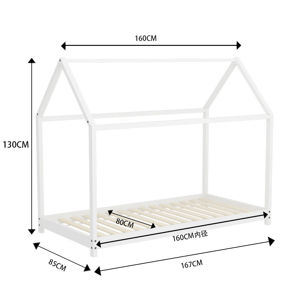 167cm W x 85cm D Kid’s Simple Pine Bed