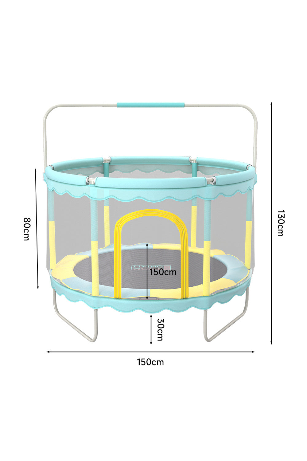 130cm H x 150cm Dia Outdoor Encloser Trampoline with Balance Bar