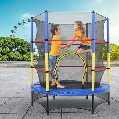 160 cm H x 4.5 FT Dia Kids Mini Trampoline with Safety Enclosure