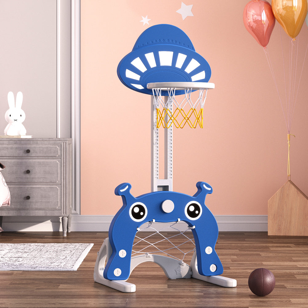 2-in-1 Toddler Basketball Hoop Football Goal Set