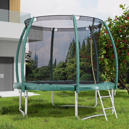 240cm H x  10FT Outdoor Enclosure Trampoline,  with Ladder