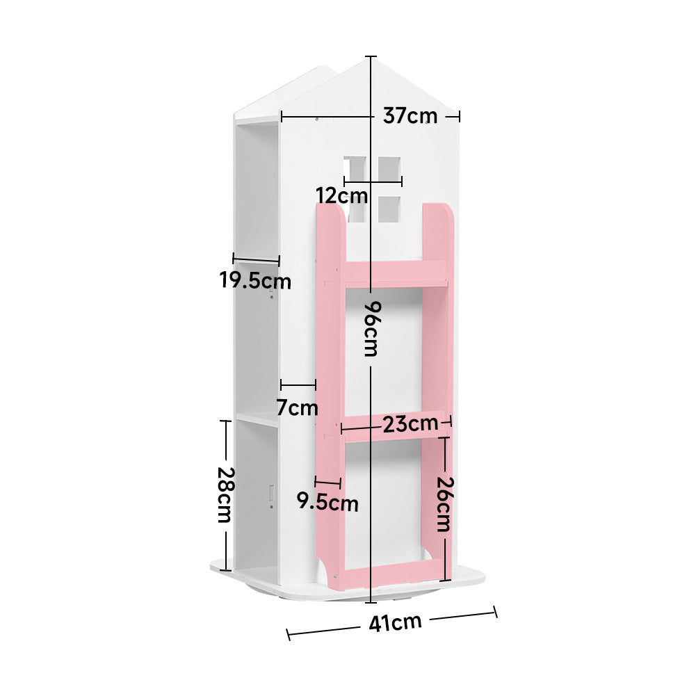 41cm W x 96cm H Kids' House Rotating Bookshelf