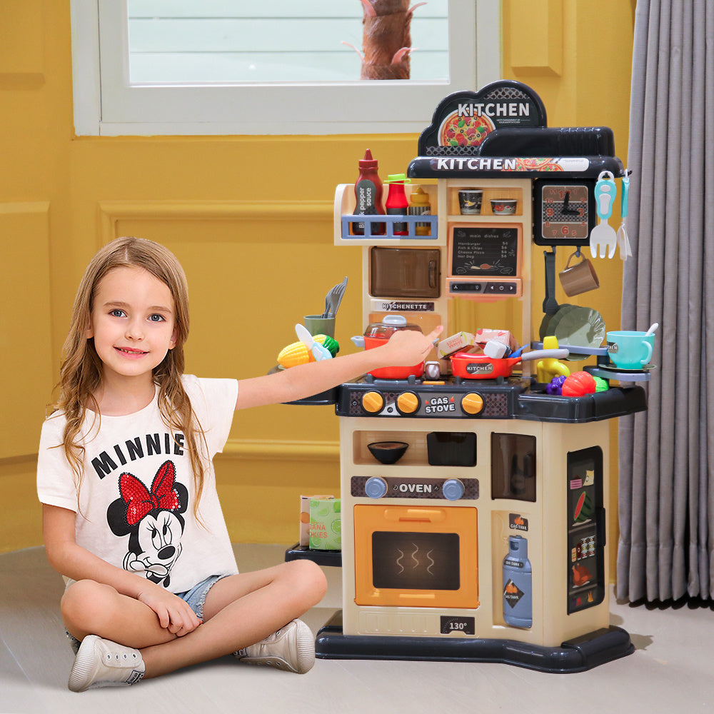 46 PCS  Mini Kitchen Playset With Light, Sound and Smoke