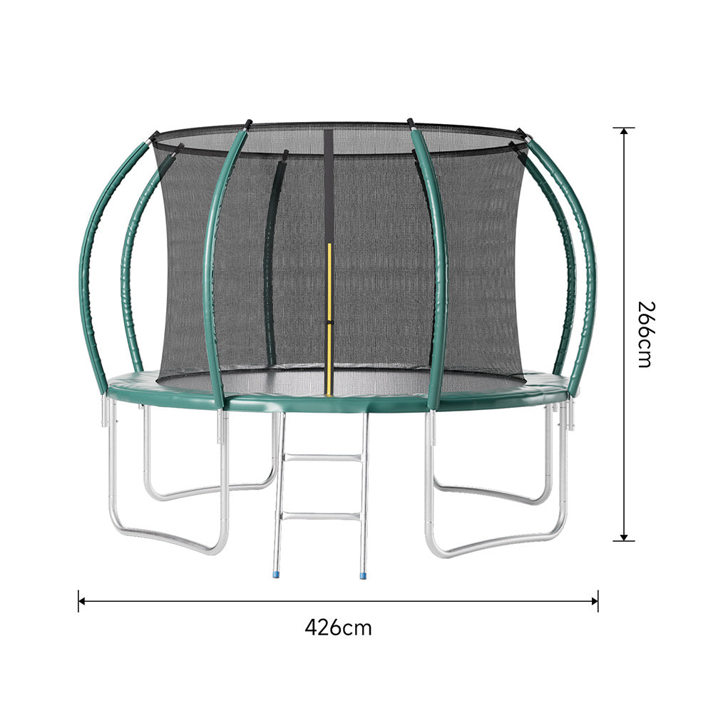 266cm H x  14FT Outdoor Enclosure Trampoline,  with Ladder