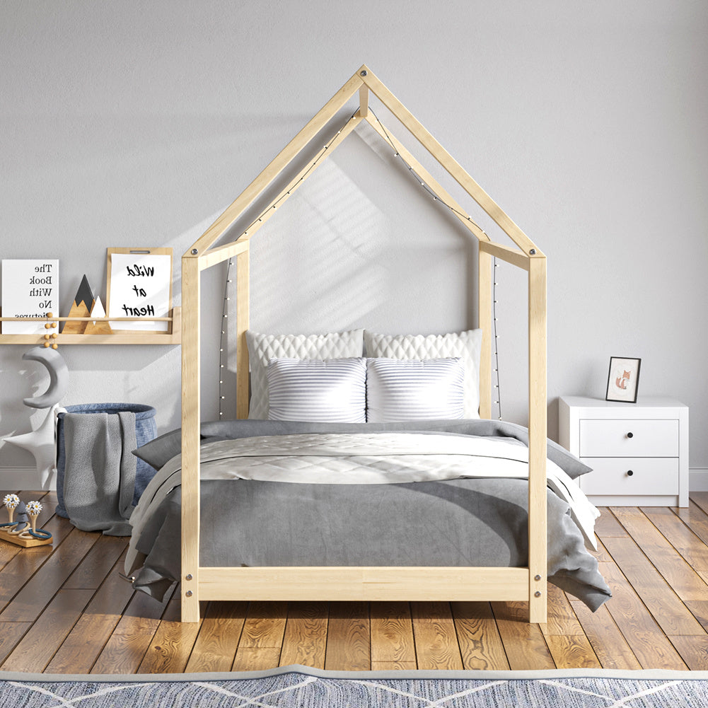 167cm W x 85cm D Kid’s Simple Pine Bed