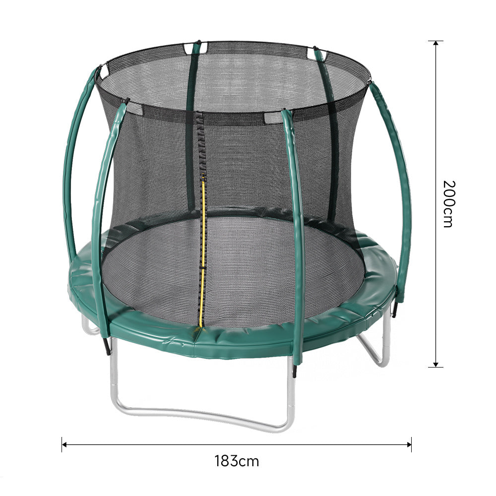 200cm  H x  6FT Outdoor Enclosure Trampoline,  with Ladder