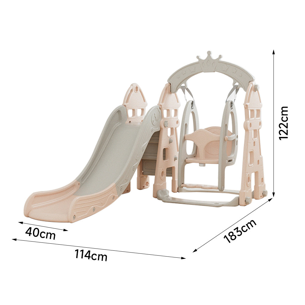 122cm H 3-in-1 Toddler Plastic Swing Slide Climber Playset， Indoor or Outdoor