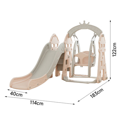 122cm H 3-in-1 Toddler Plastic Swing Slide Climber Playset， Indoor or Outdoor