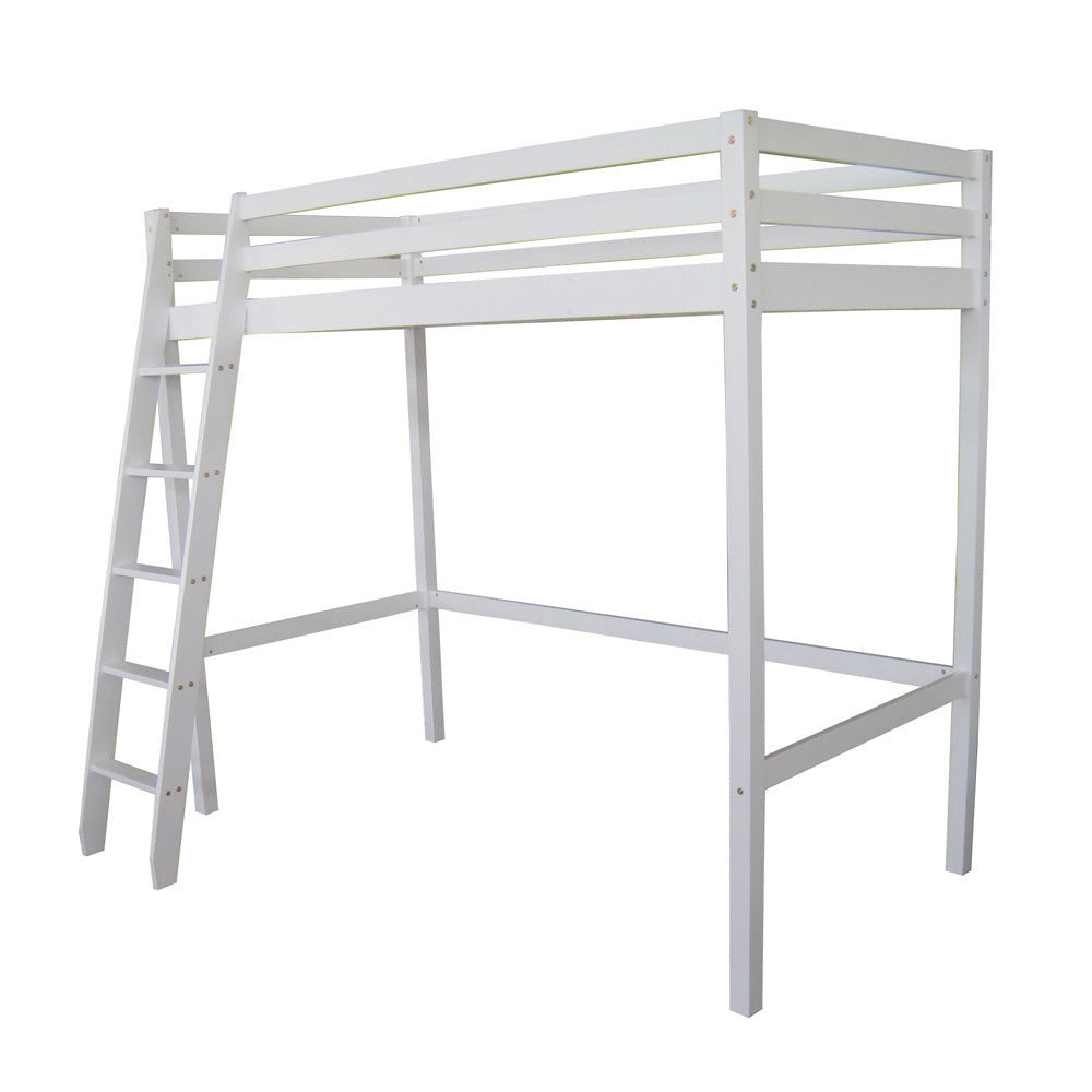 198cm W x 98cm D Modern High Bed, with Semi-inclined ladder