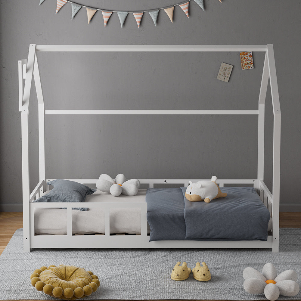 167cm W x 87cm D  Kid’s Bed with House Frame Pine Wood