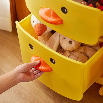 40.5cm W  x 87cm H 3-Tier Cute Yellow Duck Storage Cart, with Wheels