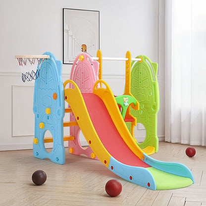 105cm H 3-in-1 Colourful Toddler Swing and Slide Playset, Indoor or  Outdoor