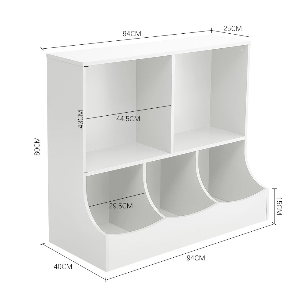 94cm W 2-Tier Open Style Toy and Book Storage Organizer