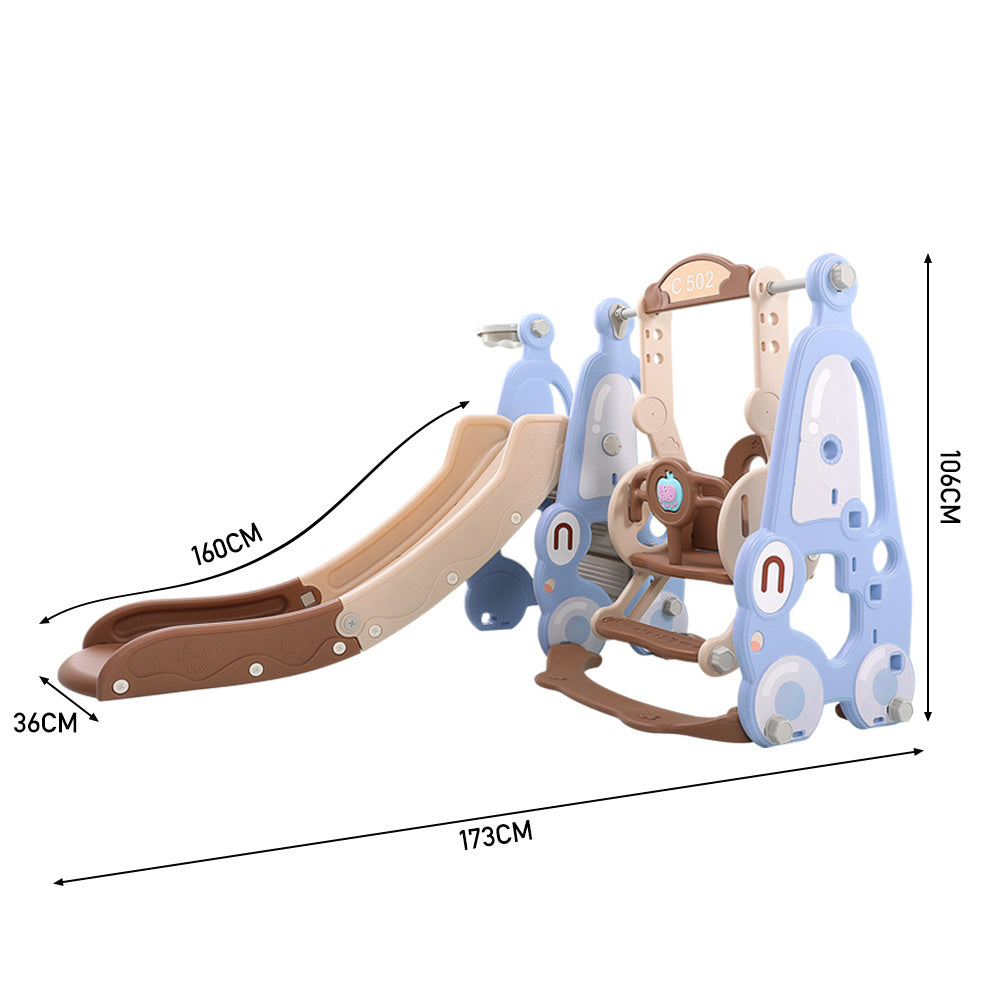 106cm H Musical Adjustable Swing and Slide Set, for Kids