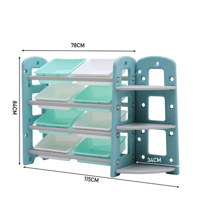 115cm W x 84cm H Plastic Toy Storage Organizer and Bookshelf Combination, with 3 Tier Corner Shelf