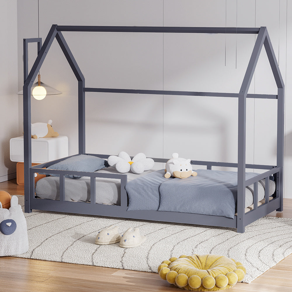 166cm W x 86cm D Kid’s Bed with House Frame Pine Wood