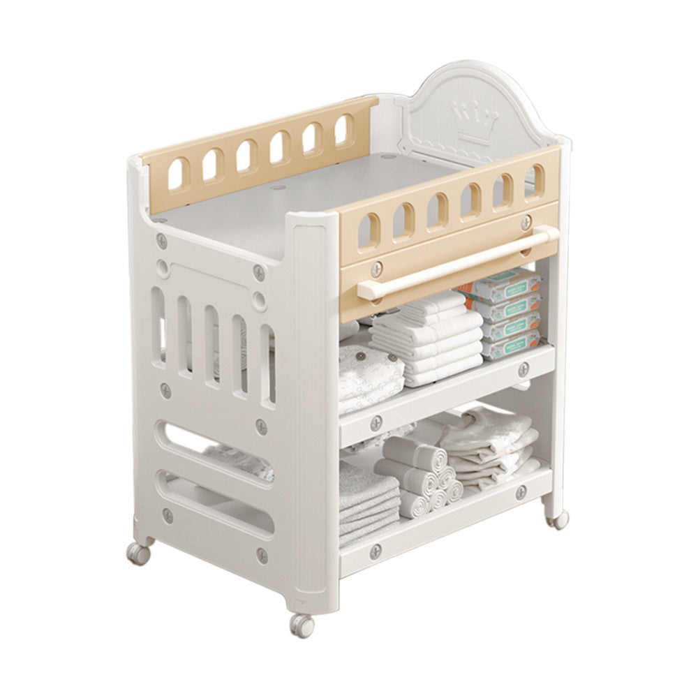 85cm W x 62cm D Mobile Baby Diaper Changing Table with 4 Drawers ,Storage Shelf