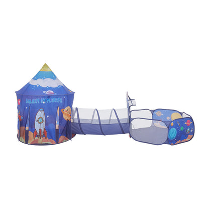 3 in 1 Aerospace Theme Play Tent, with Play Tunnel and Ball Pit