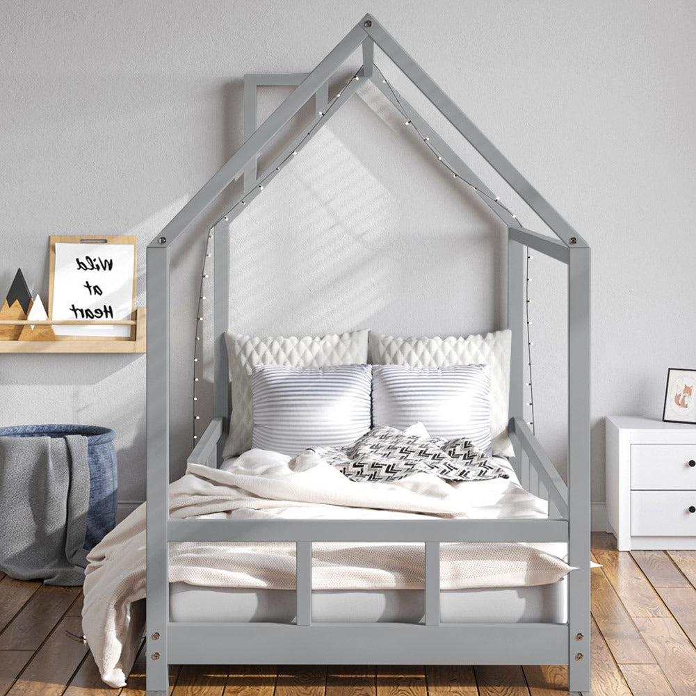 166cm W x 86cm D Kid’s Bed with House Frame Pine Wood