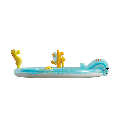 200cm W x 152cm D Children's Inflatable Play Centre Wading Pool with Slide, Garden  or Backyard