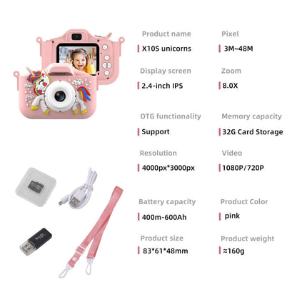 X10S Unicorn Kids Digital Camera ,with 4800W HD