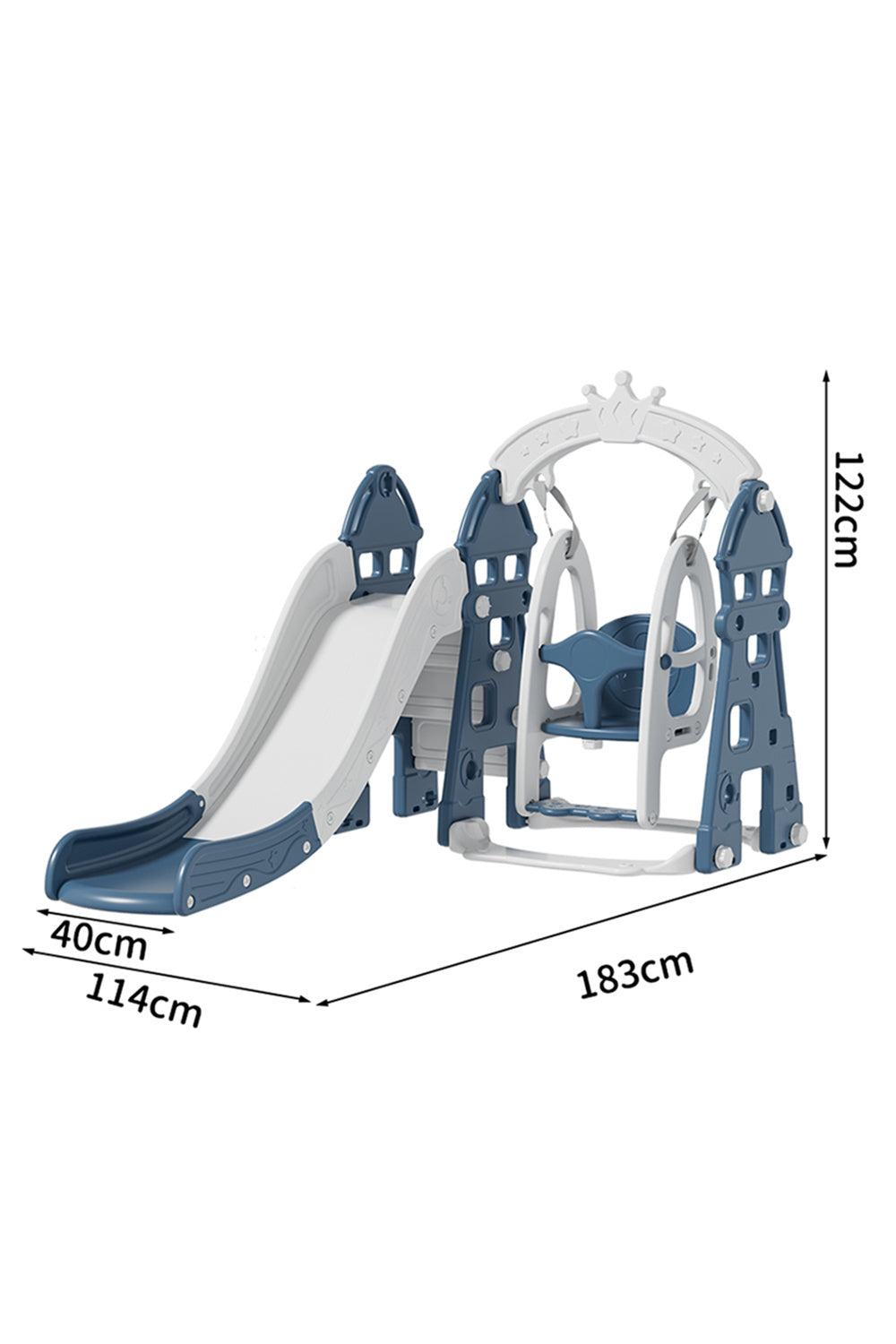 122cm H 3-in-1 Toddler Plastic Swing Slide Climber Playset， Indoor or Outdoor