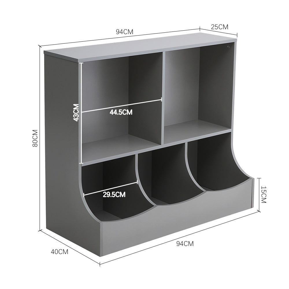 94cm W 2-Tier Open Style Toy and Book Storage Organizer