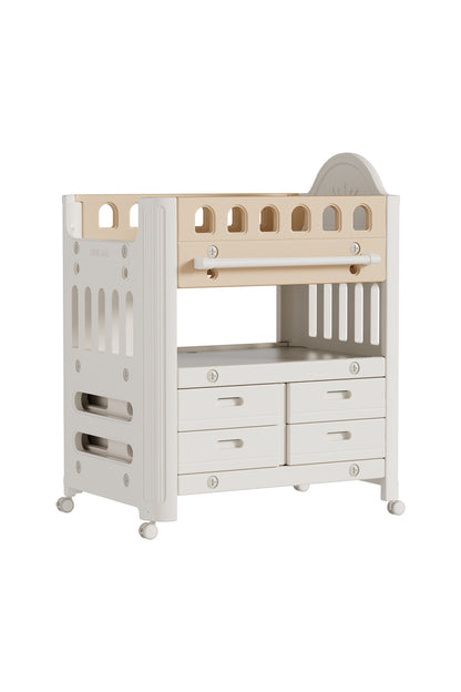 85cm W x 62cm D Mobile Baby Diaper Changing Table with 4 Drawers ,Storage Shelf